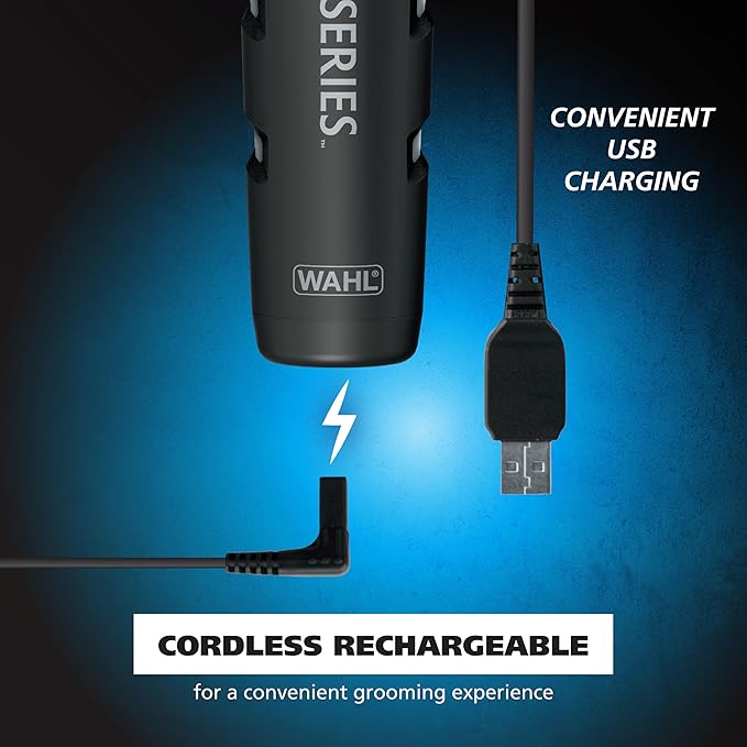 Wahl USA Pro Series Stainless Steel Cordless USB Beard Trimmer for Men