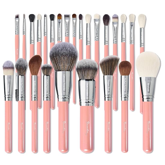 Bueart Design 26Pcs Professiona Makeup Brushes Set Real Natural Goat Hair