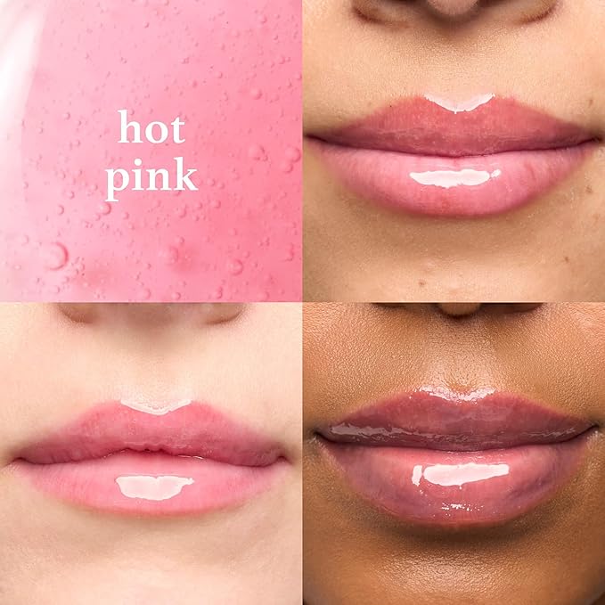 Julep So Plush Glossy Lip Oil – Hydrating Lip Tint & Gloss, Hot Pink