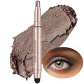 Qeetvia Dark Brown Eyeshadow Stick Makeup, Waterproof Hypoallergenic Long Lasting Cream Eye Shadow Pencil, Highlighter Matte Crayon eyes liner, Glitter Primer Palette Shimmer Eyeliner Pen