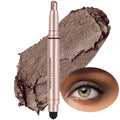 Qeetvia Dark Brown Eyeshadow Stick Makeup, Waterproof Hypoallergenic Long Lasting Cream Eye Shadow Pencil, Highlighter Matte Crayon eyes liner, Glitter Primer Palette Shimmer Eyeliner Pen