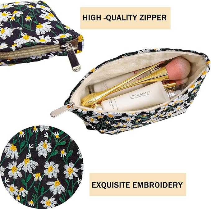 getgto 2 Pcs Makeup Bags, Large Cosmetic Bag Travel Toiletry Bag