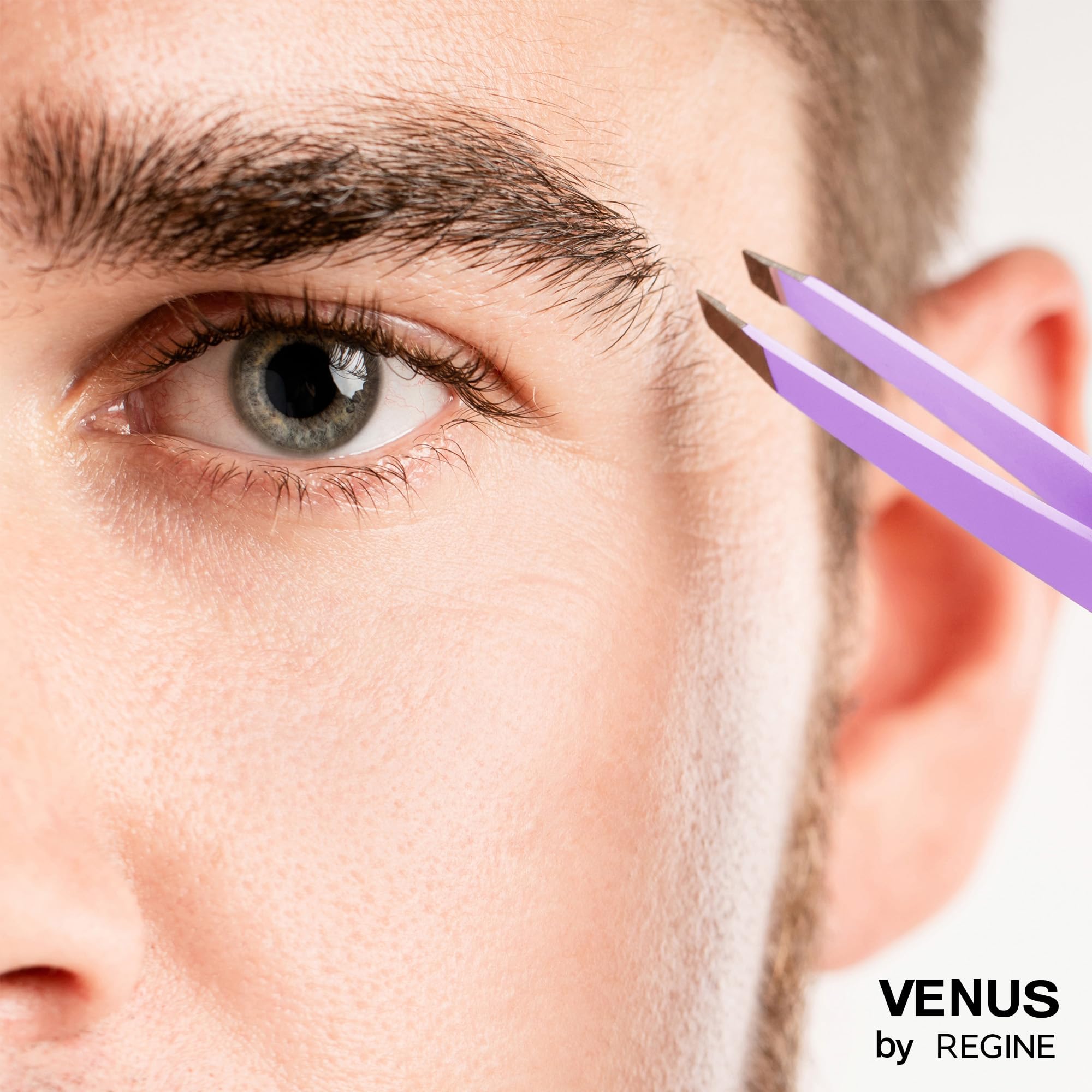 Regine Venus Lavender Slant Tweezers for Eyebrows & Facial Hair