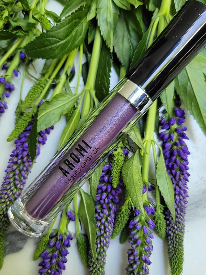 Aromi Silver Plum Metallic Liquid Lipstick, Dark Violet Shade