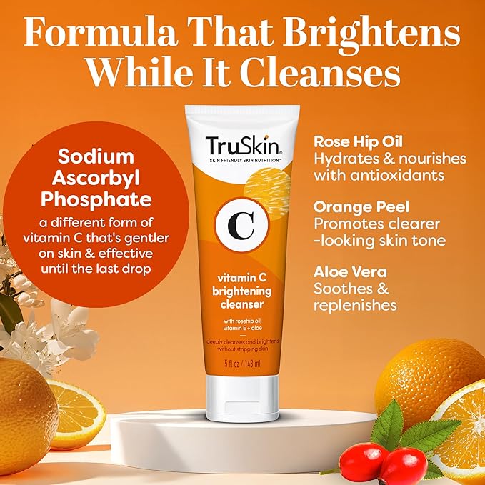 TruSkin Vitamin C Brightening Face Wash with Rosehip Oil, 5 fl oz