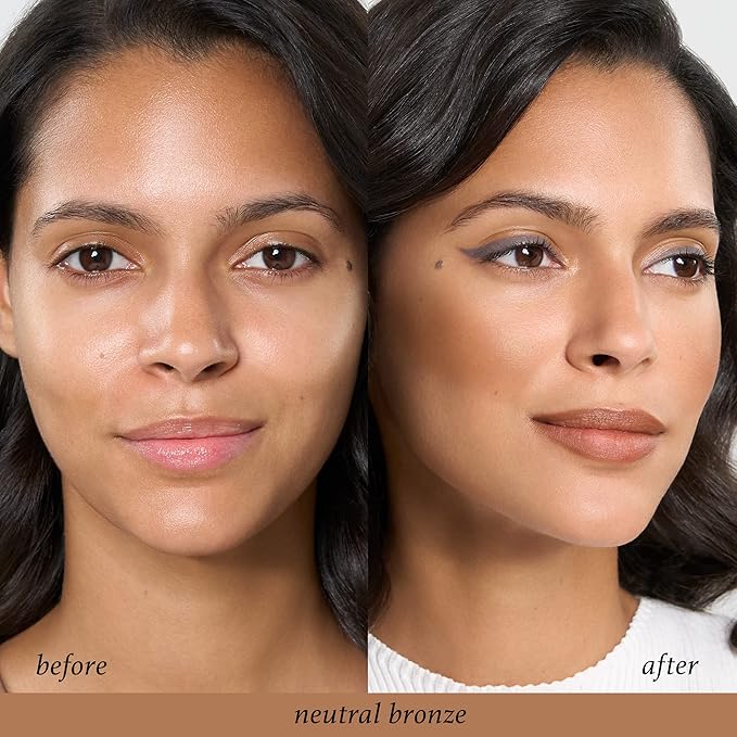 Skip The Brush Cream to Powder Bronzer Stick - Neutral Bronze - 2-in-1 Cream Bronzer and Contour Stick for the Face - Blendable, Buildable, No Brush Needed - Cruelty-Free, Dewy, All Skin Types