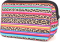 AJLTPA Waterproof Neoprene Cosmetic Bag, Rainbow Leopard