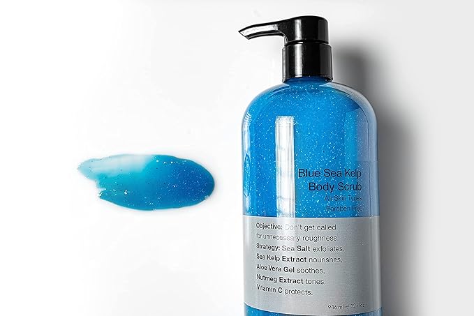 Anthony Exfoliating Body Scrub, Body Exfoliator Scrub with Sea Salt, Vitamin C, Aloe Vera and Blue Sea Kelp, Exfoliating Scrub for Men, Smooth Hydrated Skin, 32 Fl Oz