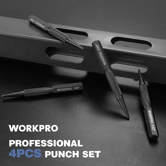 WORKPRO 4-Piece Nail Punch and Center Punch Set