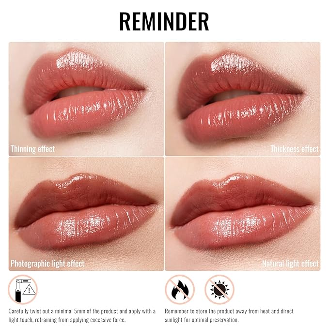 Oulac Moisturizing Lipstick for Women, Red Lipsticks Hydrating, Glass Shine Tinted Lip Balm, Hydrated Juicy and Moisture Lip Color for Dry, Cracked and Chapped Lips, Vegan Lipstick G02