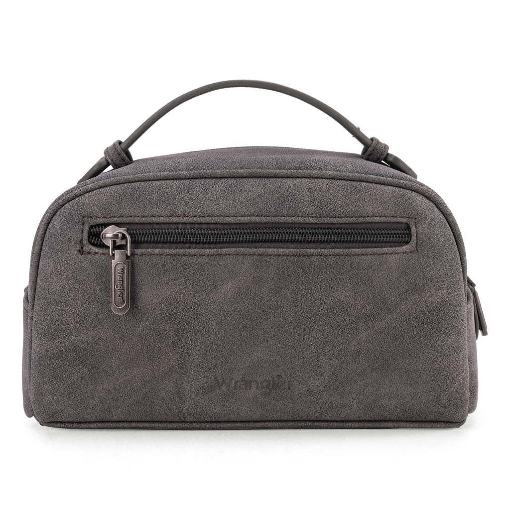 Montana West Wrangler Makeup Bag for Women Small Cosmetic Toiletry Bags Western Make Up Pouch Durable Cute Travel Purse, Grey