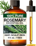 100% Pure Rosemary Oil - 4 Fl Oz Rosemary Essential Oil for Hair, Skin, Diffuser, Aromatherapy & DIY Soap Making Scent