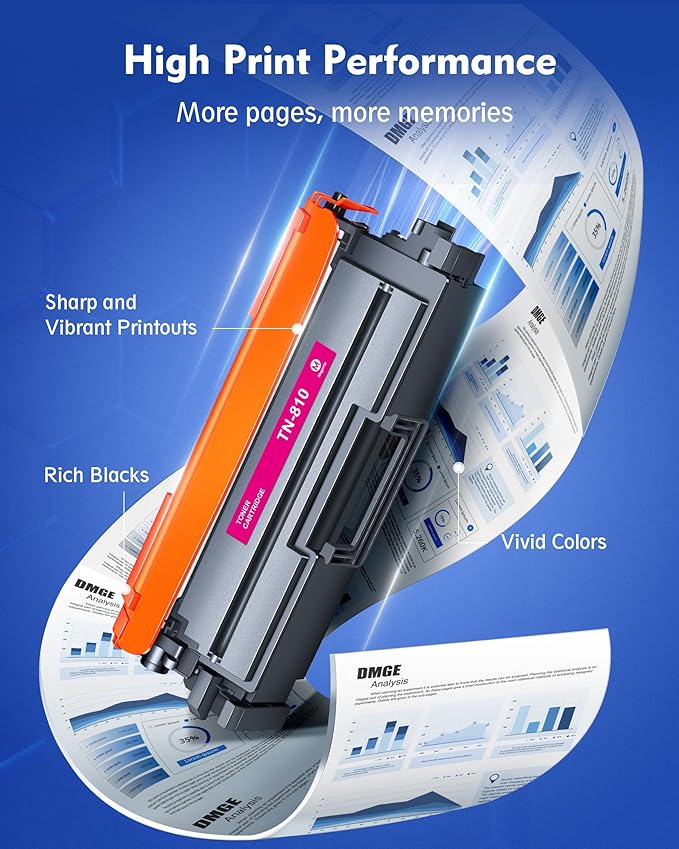 TN810 TN810XL Toner Cartridges 4 Pack High Yield Compatible Replacement for Brother TN810 TN-810 TN810XL TN-810XL for MFC-L9610CDN HL-L9410CDN HL-L9430CDN HL-L9470CDN MFC-L9630CDN Printer (BCMY)
