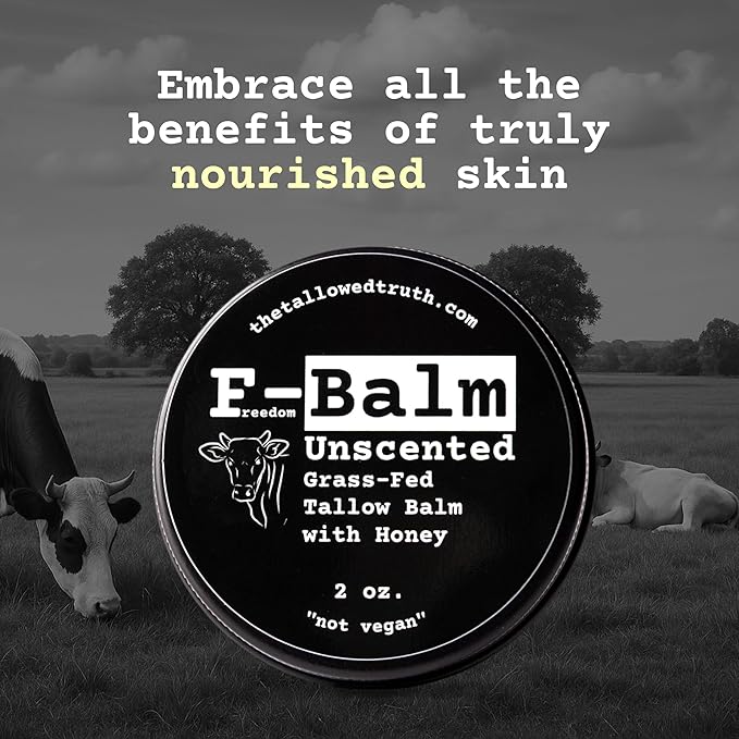 The Tallowed Truth Beef Tallow Balm for Skin & Face, Unscented Honey Balm