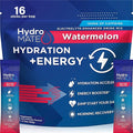 NatureWorks HydroMATE Electrolytes Powder Drink Mix Packets Hydration Accelerator Low Sugar Rapid Party Relief Recovery Vitamin C Plus Caffeine Watermelon 16 Count