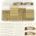 FLAREANN Gold Bobby Pins Set with U Shape Pins, Spiral Pin & Snap Clips