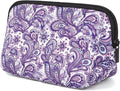 AJLTPA Waterproof Neoprene Cosmetic Bag, Purple Paisley