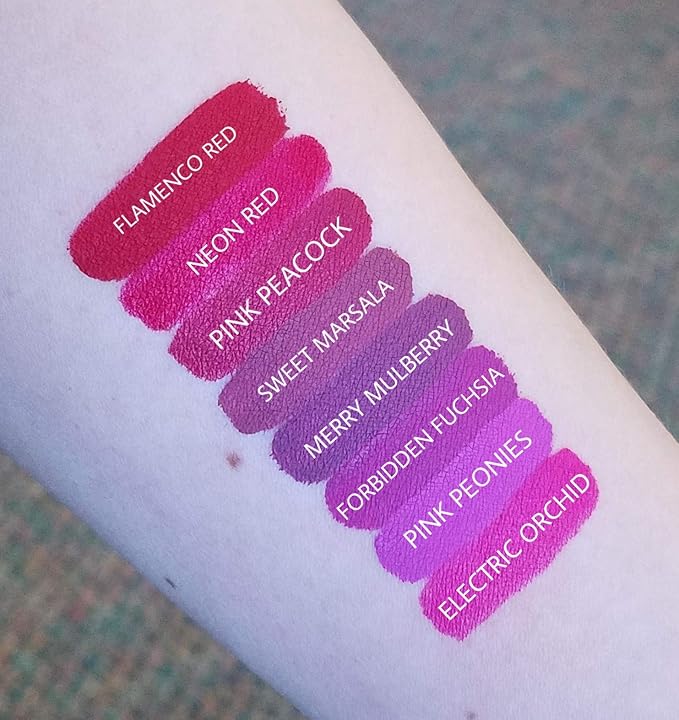 Aromi Pink Peonies Matte Liquid Lipstick, Magenta Fuchsia