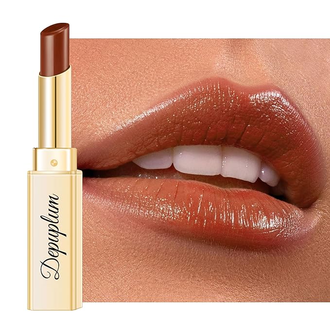 Depuplum Brown Lipstick for Women Moisture Lip Gloss Tinted Lip Balm