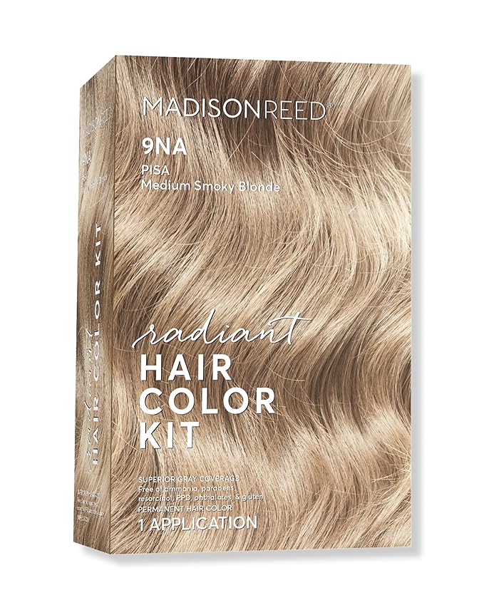 Madison Reed Radiant Hair Color Kit - 9NA Medium Cool Blonde with Ash Undertones (Pisa Blonde), Permanent Hair Dye, Superior Gray Coverage & Dimensional Color | PPD-Free & Ammonia-Free, 1 Pack