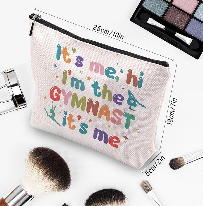 CEASQVAA Gymnast Gymnastics Stuff Gifts Makeup Bag, Graduation Birthday Gift, It's Me, Hi I'm The Gymnast Bag Gift For Women