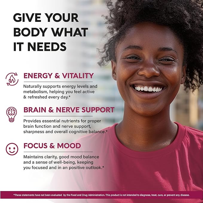 Vitamin B Complex for Men & Women - Full B-Complex & Vitamin B12 - 60 Caps