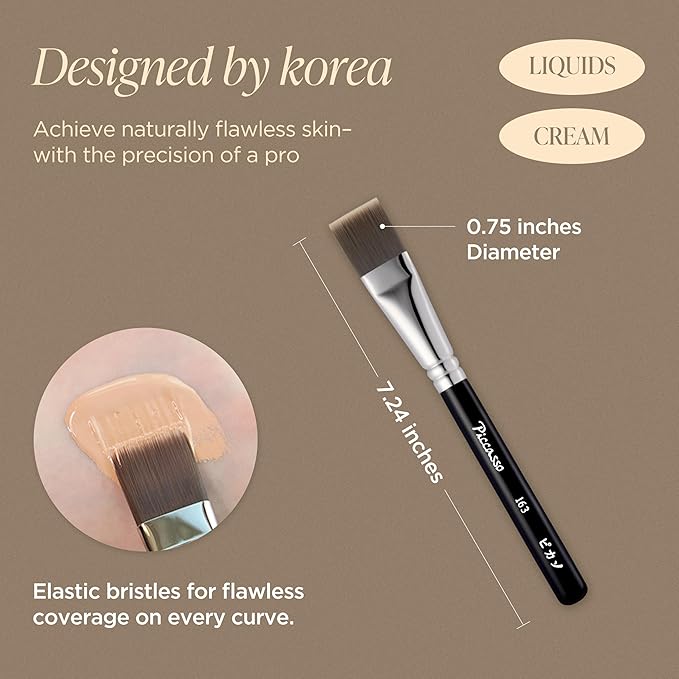 Piccasso 163 Flat Foundation Brush for Liquid Makeup, Cream Foundation