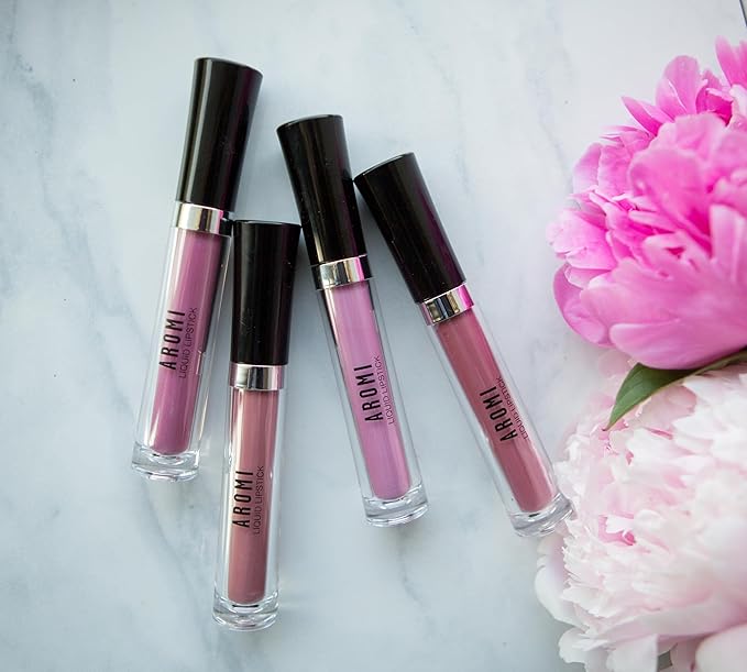 Aromi Mauve Matte Liquid Lipstick | Rosy Pink Purple Lip Color with Blue Undertones (Miss Mauve)