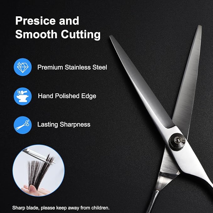 ESVIENS Hair Cutting Scissors, Stainless Steel Barber Shears, Men Women