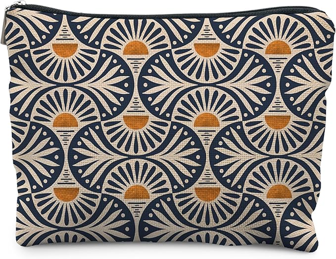 RYYCDOI Boho Makeup Bag Gifts for Women, Sunset Leaf Aesthetic Makeup Pouch