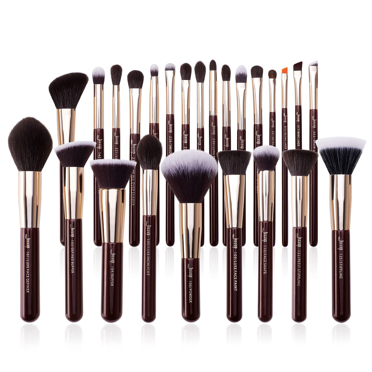 Jessup Makeup Brushes Set Professional, 25PCS Premium Natural Powder Foundation Eyeshadow Blending Concealer Blusher Highlight Labeled Brushes, T280