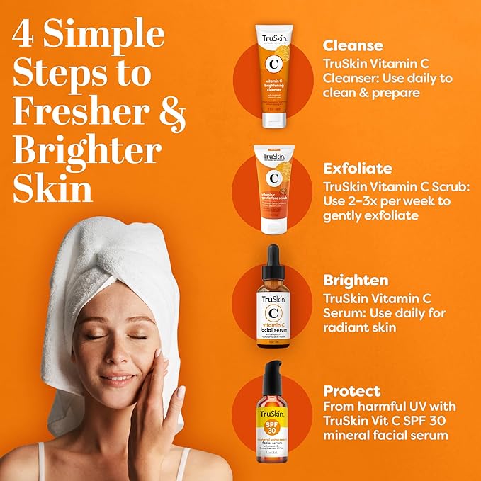 TruSkin Vitamin C Brightening Face Scrub with Yuzu Lemon, 4 fl oz