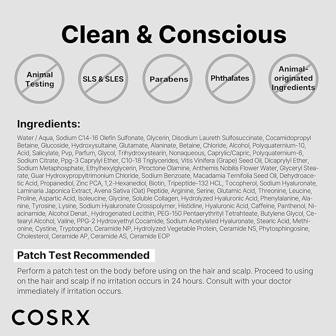 COSRX PEPTIDE 132 Hair Bonding Shampoo, Dandruff Scalp Care, 6.76 fl oz