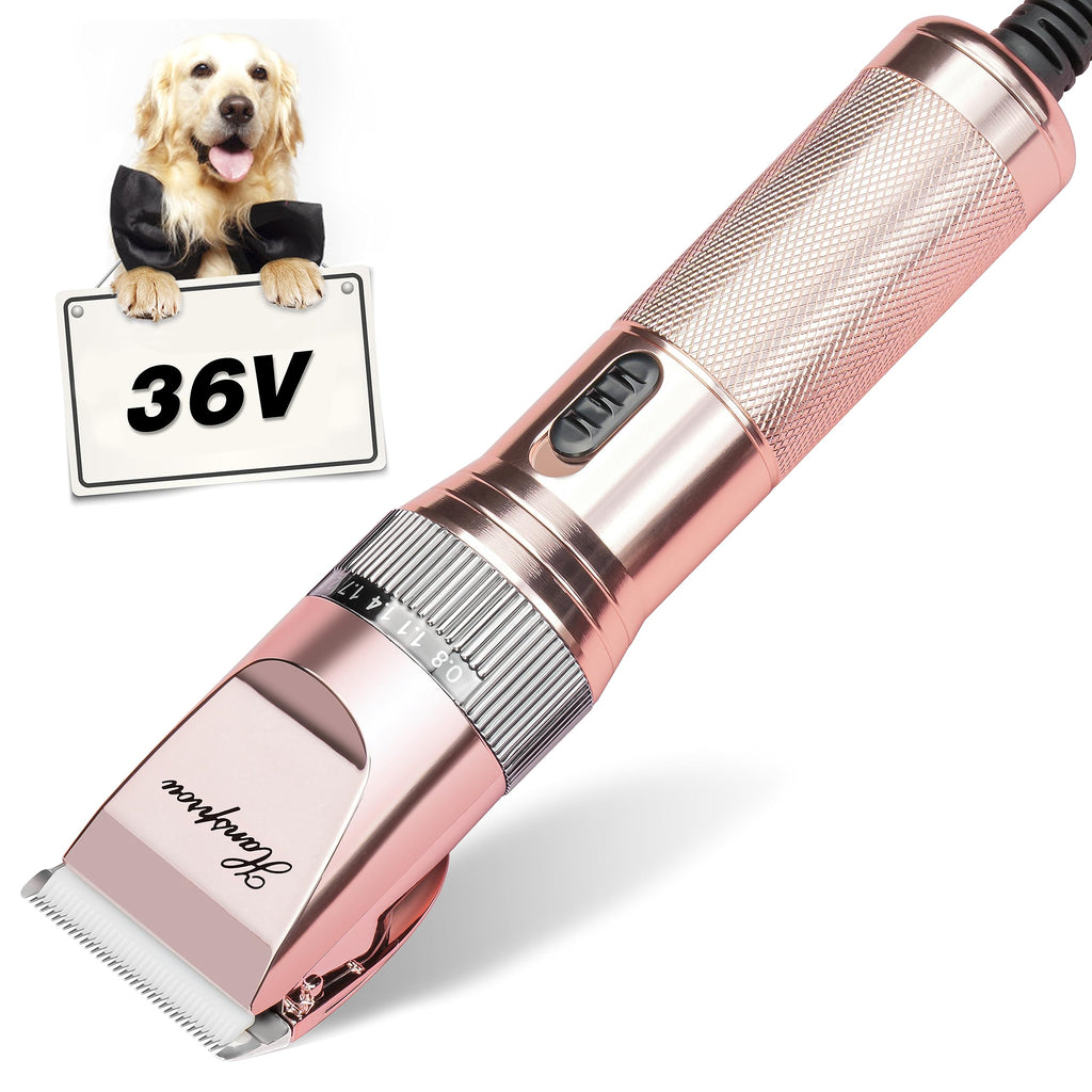 Hansprou Dog Clippers for Grooming,Upgraded 36V Heavy Duty Dog Clippers,Professional Pet Hair Trimmer for Thick Coat,Corded Pet Clipper with Guard Combs Brush