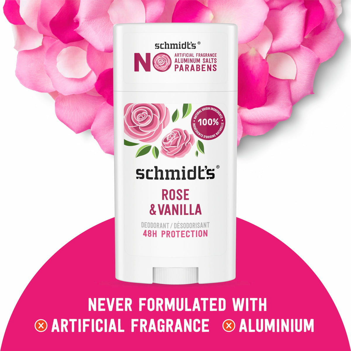Schmidt's Aluminum-Free Vegan Deodorant Rose & Vanilla 2.65 oz 2 Count