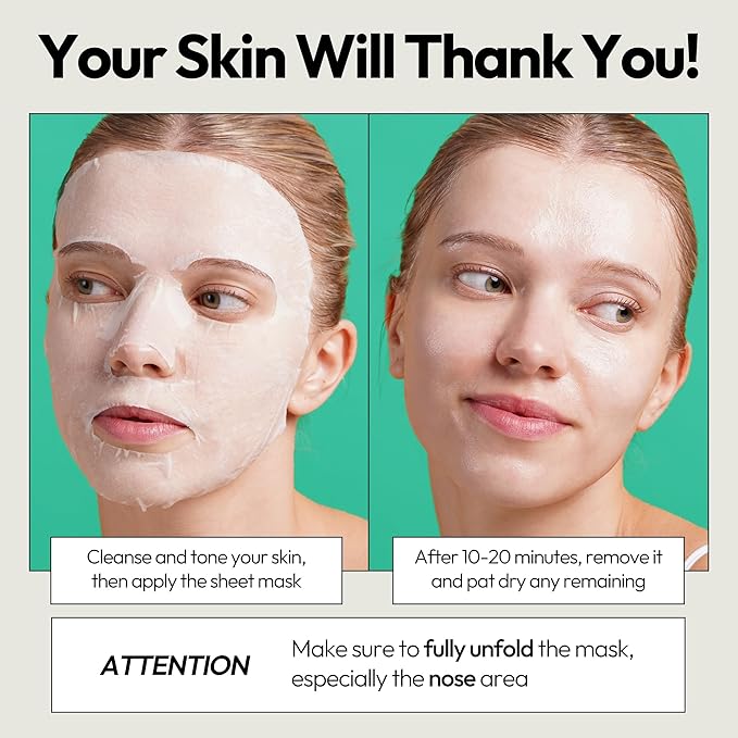 LAPCOS K Beauty Cica Sheet - Regenerating & Soothing Face Mask (Pack of 5)