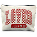 RYYCDOI Loved John 3:16 Bible Verse Makeup Bag, Trendy Christian Cosmetic Bags for Women, Christian Gifts for Women Makeup Pouch, Faith Based Gifts Zipper Pouch
