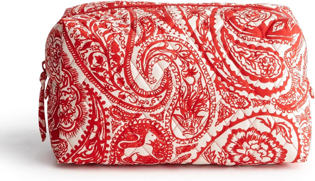 Vera Bradley Women's Premium Cotton Large Cosmetic, Paisley Key, One Size