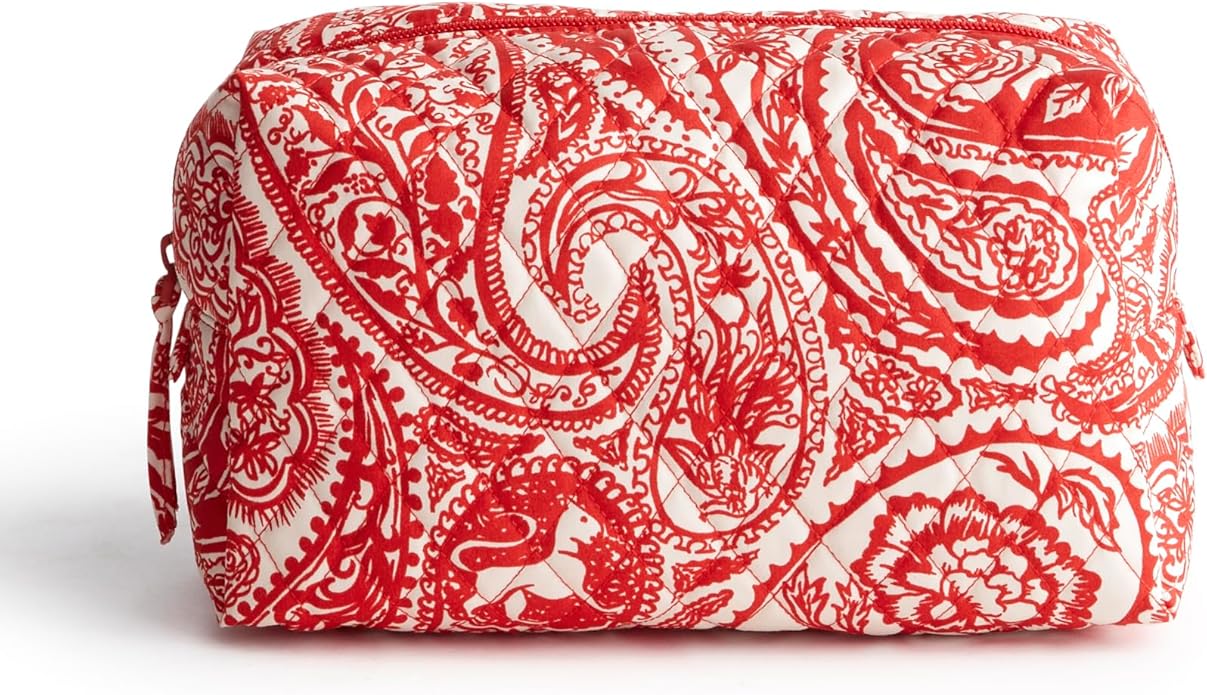 Vera Bradley Women's Premium Cotton Large Cosmetic, Paisley Key, One Size