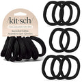 Kitsch Seamless Hair Ties No Damage - Stretchy Hair Bands - Black, 8pcs