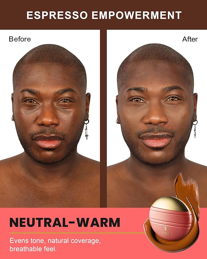 Kirby Kosmetics Konfident Glow Skin Tint – Espresso Empowerment Hydrating Oil-Free Glass-Skin Foundation, Buildable Light-to-Medium Coverage, 30 ml – Inclusive Clean Makeup for Radiant Confidence