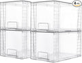 Vtopmart 4 Pack Large Stackable Storage Drawers, Clear