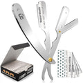 Utopia Care Professional Straight Razor for Men, Barber Straight Edge Razor Safety with 100 Pack Blades, Silver