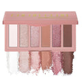 SUSIKEKI 6 Colors Mini Eyeshadow Makeup Palette Blush-colored Neutral Tone Eye Shadow Matte & Shimmer Nude Make Up Pallet with Mirror Blendable Highly Pigmented Travel Size Gift Kit 03