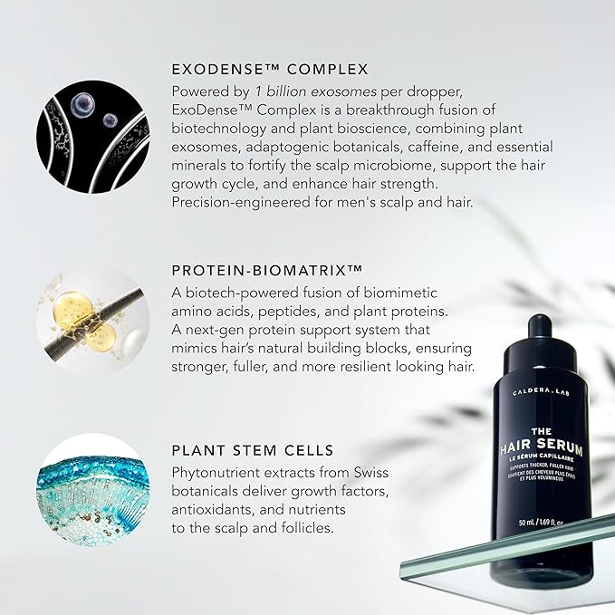 Caldera + Lab The Hair Serum | For Men, Fortifying, Scalp & Hair, 1.7 Fl Oz