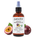 PURA D'OR Organic Maracuja Oil - Passion Fruit Seed Oil - 100% Pure USDA Certified Premium Grade Cold Pressed Body Oil For Hair, Skin & Face - Hydrating Therapy 4 Oz Ayurvedic Skin Care