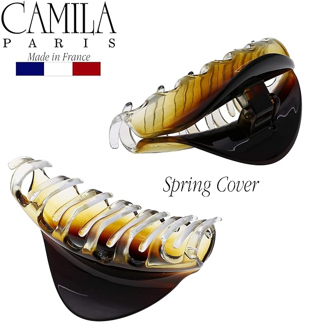 Camila Paris CP2379 French Hair Clips for Women, 3.75" Large Claw Clip Strong Hold All Day, Girl Large Claw Clips for Thick Hair, No Damage No Slip Flat Clip for Women. Made in France