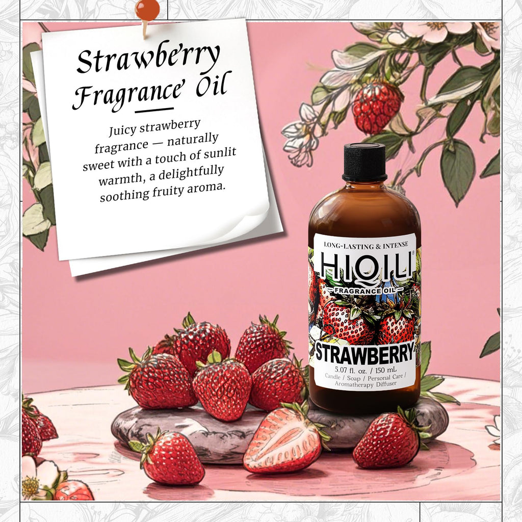 HIQILI Strawberry Fragrance Oil, DIY Fruity Scent Perfume - 5.07 Fl Oz