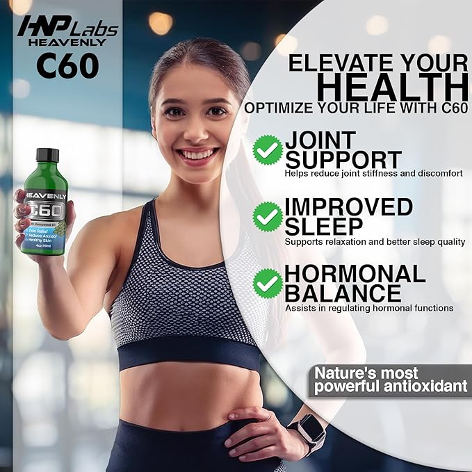 HNP Labs Premium C60 Supplement in Organic Hemp Seed Oil Advanced Carbon 60 Formula for Cellular Wellness, Cognitive Clarity & Active Lifestyle Support