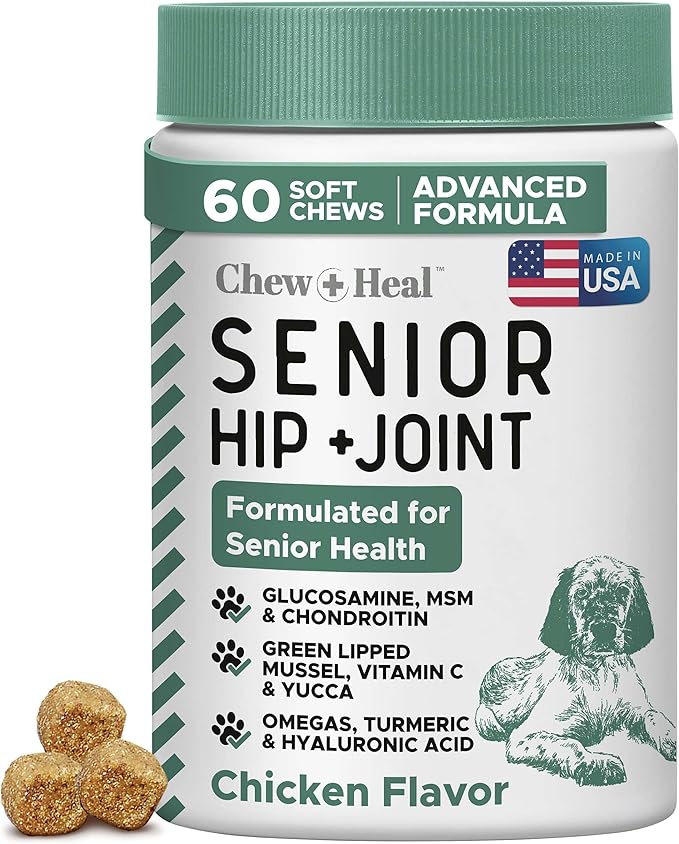 Glucosamine for Senior Dogs Hip and Joint Supplement, 60 Mobility Chews